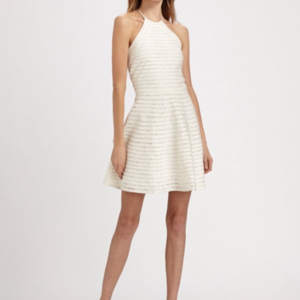 Parker Karmen White Silk Halter Dress